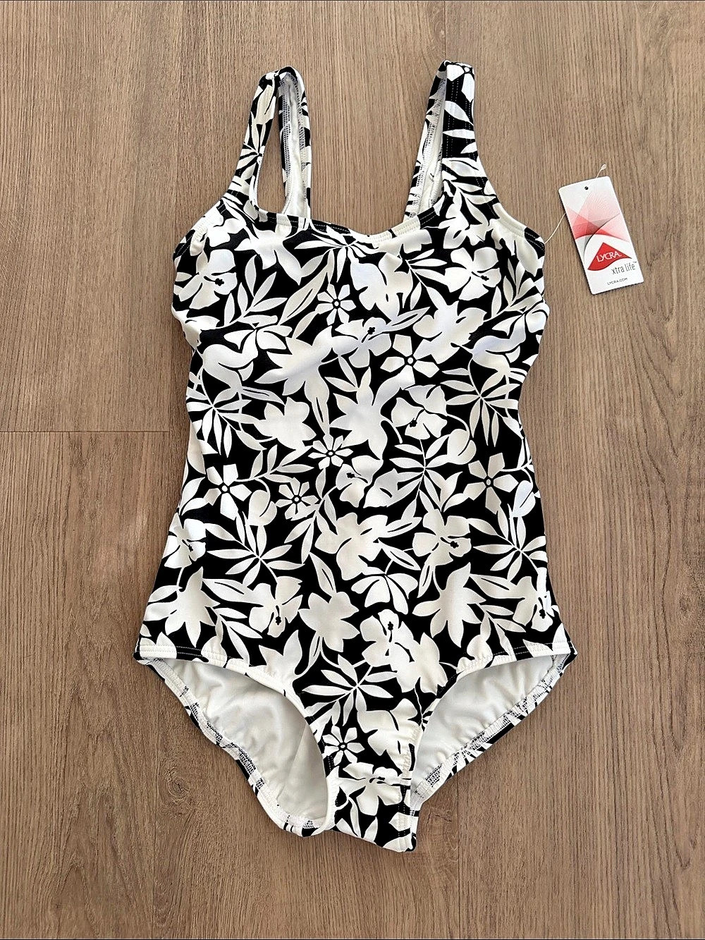 LANDS' END Tugless Floral One-Piece Swimsuit Size 4P NWT